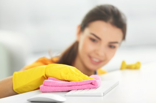 Close-up of upholstery stain treatment and extraction