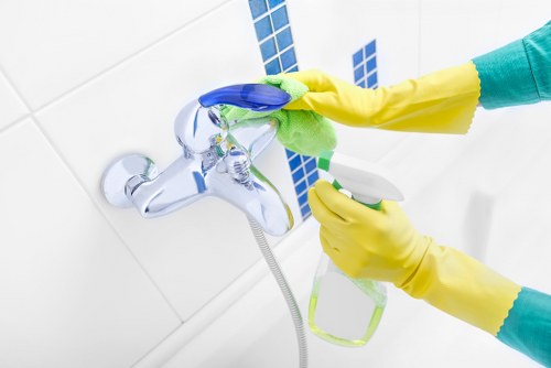 Technician performing oven cleaning in a Knightsbridge property